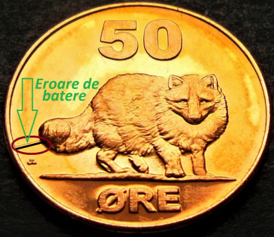 Moneda exonumia 50 ORE - GROENLANDA, anul 2010 * cod 582 = UNC EROARE MATRITA foto