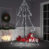 Brad Craciun Conic vidaXL 180cm, 240 LED Alb Rece, Interior/Exterior, 8 Moduri Iluminare, Metalic, USB 5V