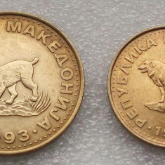 MACEDONIA LOT 1 DENAR 1997 + 5 DENARI 1993 FAUNA **