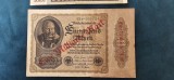 Germania bancnota 1000 mark marci 1922 cu supratipar 1 miliard + 5000 mark marci 1922 , stari bune