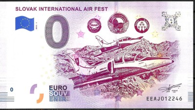 !!! 0 EURO SOUVENIR - SLOVACIA , MITINGUL AVIATIC INTERNATIONAL - 2018.1 - UNC // NU TRIMIT PRIN CURIER foto