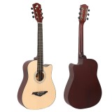 Chitara Acustica Casme 38 inch, 97 cm, 4/4, Bej natur, Lemn, 6 Corzi metalice + Husa chitara Cadou