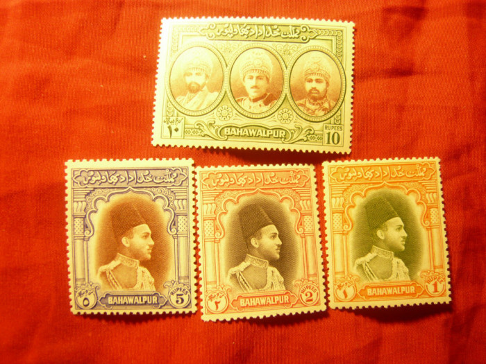Serie Bahawalpur colonie britanica 1948 Emir Sadiq Mohamed , 4 valori