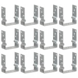 VidaXL Ancore de gard, 12 buc., argintiu, 12x6x15 cm, oțel galvanizat