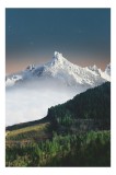 Tablou Canvas pe Munte cu V&acirc;rful &icirc;nzăpezit și Natură, 26 x 39 cm, CMCLASS