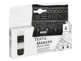 Markere pentru textile Opak BlackWhite Kreul, 4 bucati set