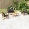 VidaXL Set mobilier de grădină cu perne gri &icirc;nchis, 4 piese, bambus 3156470