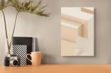 Tablou Canvas cu margini geometrice &icirc;n stil labirint geometric, 26 x 39 cm, CMCLASS