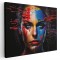 Tablou portret femeie cu machiaj creativ multicolor, multicolor 1243 Tablou canvas pe panza CU RAMA 60x90 cm