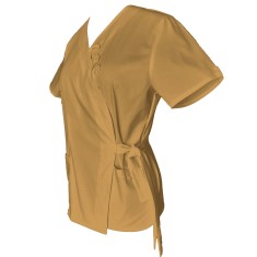 Halat Medical Pe Stil, Tip Kimono Bej cu Elastan, Model Daria - XL