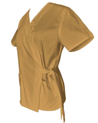 Halat Medical Pe Stil, Tip Kimono Bej cu Elastan, Model Daria - 2XL foto