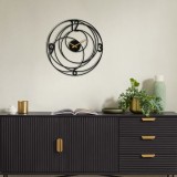 Cumpara ieftin Ceas de perete decorativ din metal Big Negru 49x49 cm