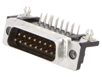 Conector D-Sub 15-Pin Tată 90&amp;deg; THT UNC 4-40 AMPLIMITE foto