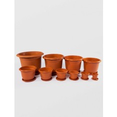 Ghiveci cu Tava STERK, 20X16 cm, Plastic Maro, nr.8