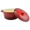 Cratita fonta emailata cu capac 24cm rosu Handy KitchenServ