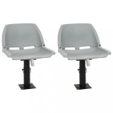 VidaXL Set scaun pliabil, 4 piese, fără pernă, gri, 48x51x41 cm