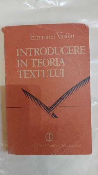 Introducere in teoria textului - Emanuel Vasiliu
