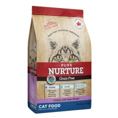 Hrana pentru pisici de toate varstele Pure Nurture Grainfree, cu mazare si curcan, 8kg