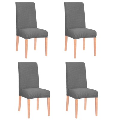 Set 4 huse universale pentru scaun, marime universala, poliester si spandex, 45 cm x 60 cm, gri Household NewTrend foto