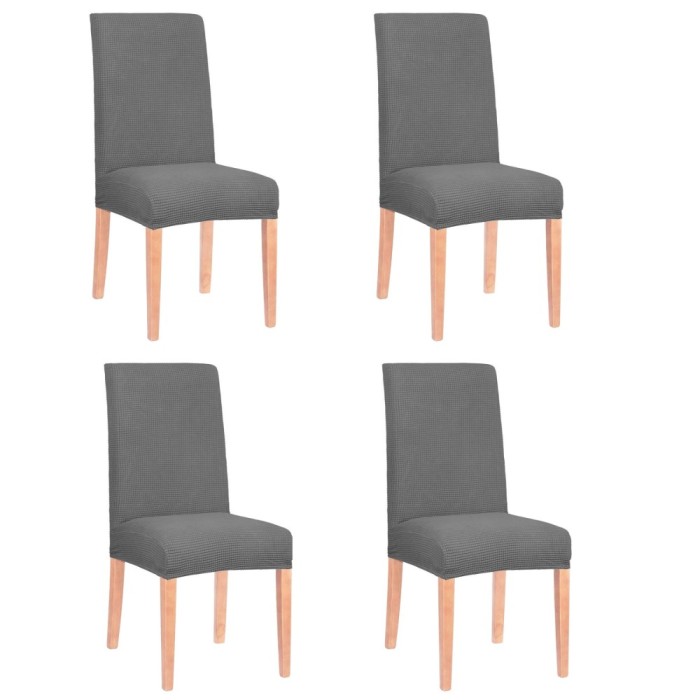 Set 4 huse universale pentru scaun, marime universala, poliester si spandex, 45 cm x 60 cm, gri Household NewTrend