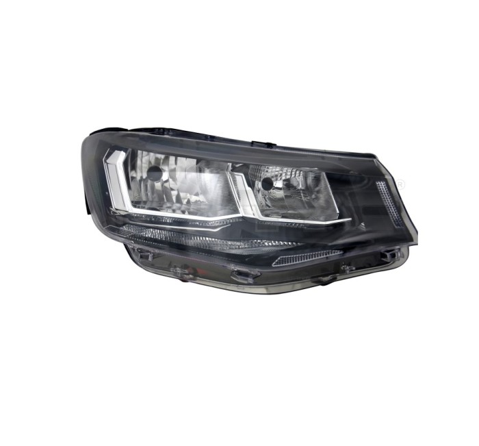 Far VW CADDY, 11.2020-, partea dreapta, TYC, cu daytime running light; H15+H7; electrical; cu motor; halogen,