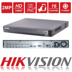 DVR 16 canale Turbo HD 4.0 Hikvision DS-7216HQHI-K2/P HDMI 4K, H.265+, 2xSATA, PoC foto