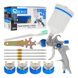 Pistol de vopsit HVLP cu 4 duze, 1.4 / 1.7 / 2.0 / 2.5, Geko G03121