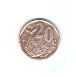 Moneda Africa de Sud 20 cents/centi 2021, stare foarte buna, curata