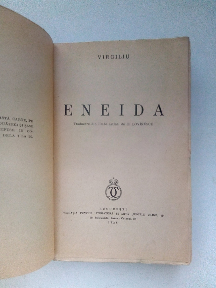 Eneida - VIRGILIU , editie 1938 | Okazii.ro