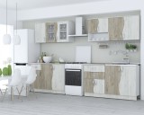 Set Mobila Bucatarie Paula S Stejar, 260 cm, 8 Corpuri, PAL Melaminat, Stil Contemporan