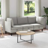 vidaXL Set de mobilier pentru living 3 pcs Gri deschis Țesătură 3413798