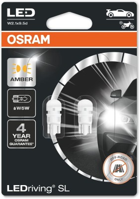 Set 2 becuri auxiliare LED W5W 12V Osram Amber Blister foto