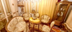 Salon Ludovic secol 19,canapea,fotolii,scaune,vitrina foita aur/mobila antica