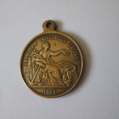 Medalie/Medalion Napoleon III-Expozitia Universala Paris 1867 in stare f.buna