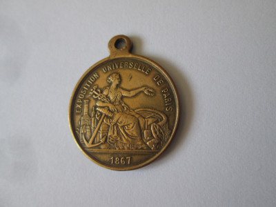 Medalie/Medalion Napoleon III-Expozitia Universala Paris 1867 in stare f.buna foto