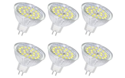 Set 6 becuri LED GU5.3 (MR16) SCNNC, 12V, 5W echivalent cu 50W, alb rece 6000K, 500LM - RESIGILAT foto