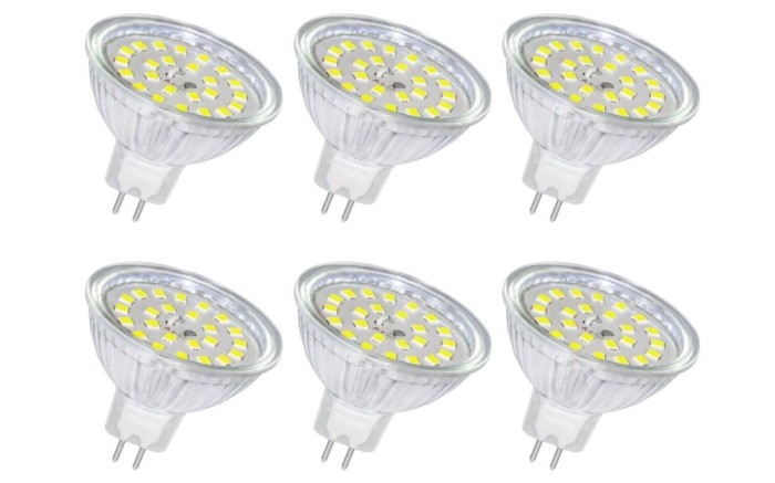 Set 6 becuri LED GU5.3 (MR16) SCNNC, 12V, 5W echivalent cu 50W, alb rece 6000K, 500LM - RESIGILAT