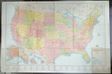 HARTA ' 50 STATE MAP OF THE UNITED STATES OF AMERICA ' SCARA 1: 4.000.000 , ANII '50 - ' 60