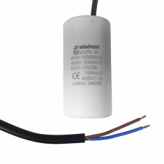 Condensator cu fire CBB60 50&micro;F 50x95mm 450V, Elefant Innovative ReliableTools