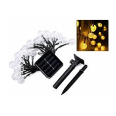 Instalație solară pentru exterior, 30 LED-uri, neagră, 6.2 m