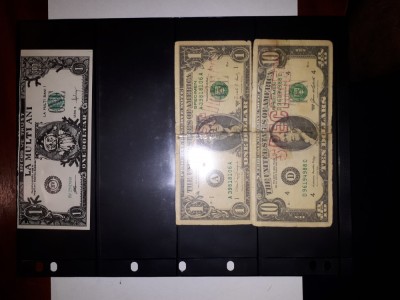 CY - Lot 5 bancnote dolari dollari SUA USA / amuzament copii recuzita foto