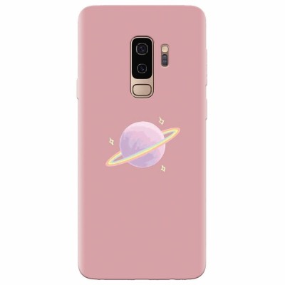 Husa silicon pentru Samsung S9 Plus, Saturn On Pink foto