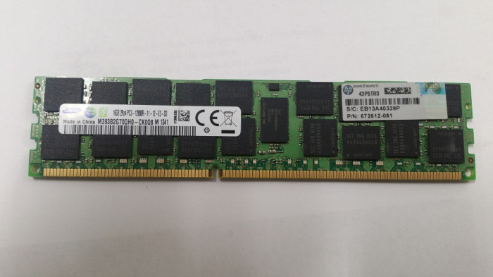Memorie server 16GB DDR3 2RX4 PC3-12800R 672309-581 672612-081