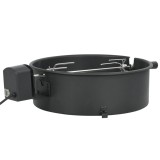 vidaXL Set de rotisor cu inel pentru grătar, negru, 47 cm