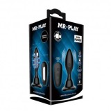 Dop Anal Vibrator Telecomanda Mr. Play Debra, Silicon, Negru, 12 Functii, Reincarcabil USB, Ventuza, Rezistent Apa, Unisex