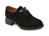 Pantofi EPICA negri, KP668, din piele intoarsa