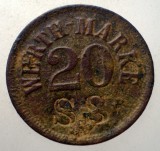 1.932 JETON GERMANIA 20 PFENNIG WERTH-MARKE SS