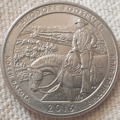 25 cents / quarter 2016 SUA, North Dakota, Theodore Roosevelt, litera d foto