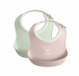 Set 2 bavete Powder GreenPowder Pink, BabyBjorn