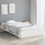 vidaXL Cadru de pat, alb, 100x200 cm, lemn masiv